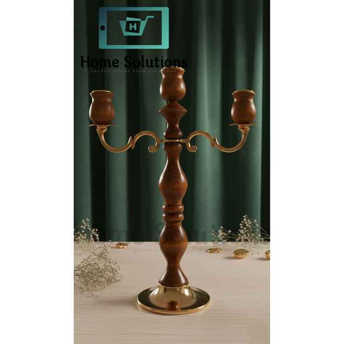 Elegant Wooden Candelabra - 3-Light Candle Holder
