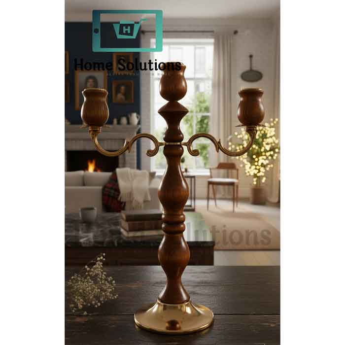 Elegant Wooden Candelabra - 3-Light Candle Holder