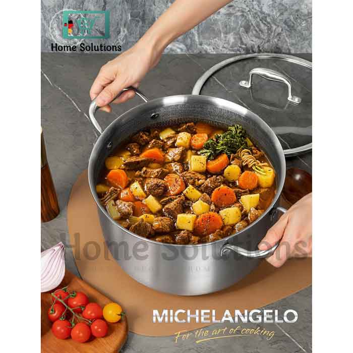 Honeycomb Tri-Ply Stainless Steel Casserole Pot Multiple-Sizes