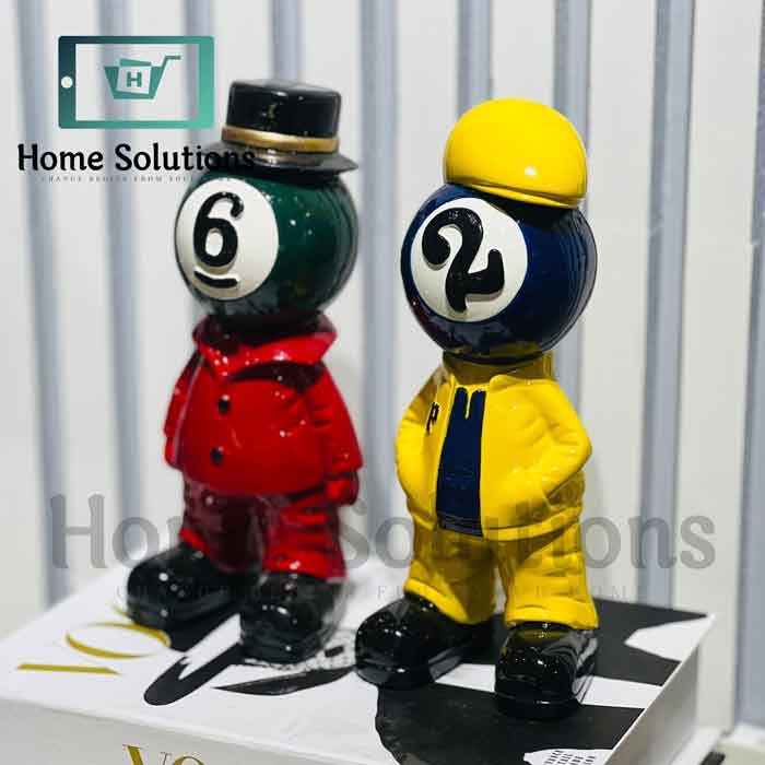 Disney Snooker Billiard Man Figurines- Balls 6 & 2 Unique - Home Decor Set of 1