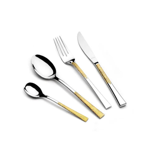 Arshia Gold Stainless Steel Cutlery Sets - 50 Pieces - TM762G