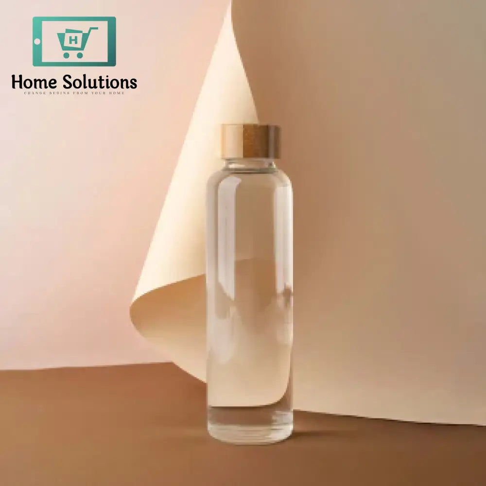 Cylinderical Shape Glass Bottle With Organic Bamboo Lid 700ml