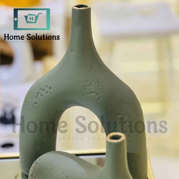 Modern Pipe Vases - Matt Grey Ceramic Decor