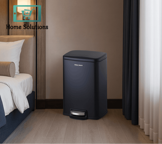 Danny Home 5L Pedal Trash Can – Slim Rectangular Stainless Steel Bin with Soft-Close Lid (Black)