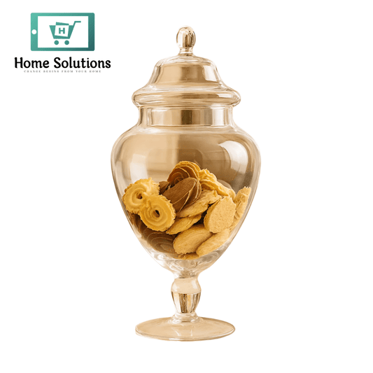 Danny Home Glass Cookie Jar with Lid – Apothecary Style Storage for Biscuits & Treats