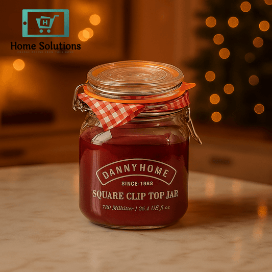 Danny Home 500ml Round Clip-Top Glass Jar – Airtight Storage for Spices, Cookies & Pantry Use
