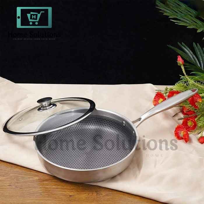 Honeycomb Deep Fry Pan 28cm with Lid - Non-Stick & Durable