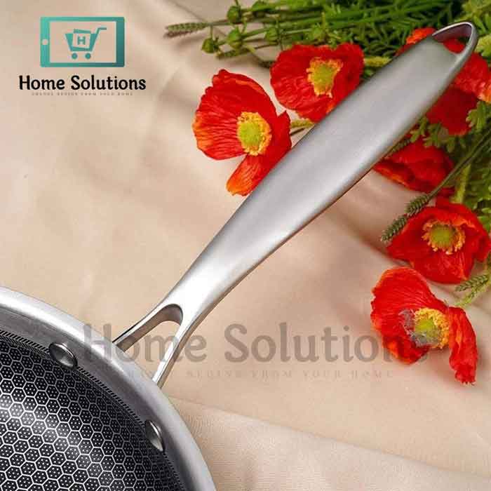 Honeycomb Deep Fry Pan 28cm with Lid - Non-Stick & Durable