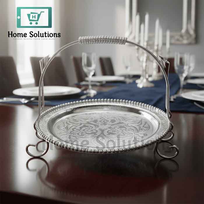 Silver Decorative Sweet Serving Basket - Dry Fruit Tray
