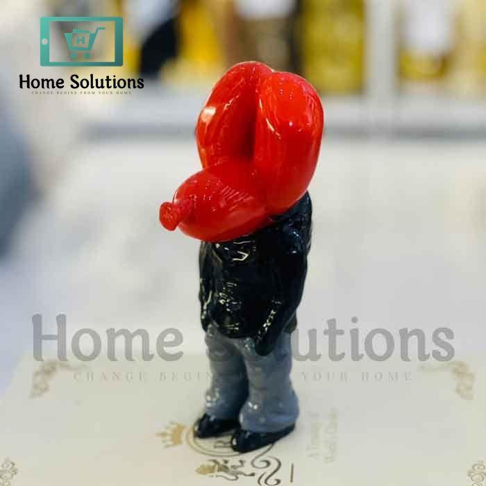 Dog Figure - Red & Black Street Trend Artistic Resin Statue | Modern Decor