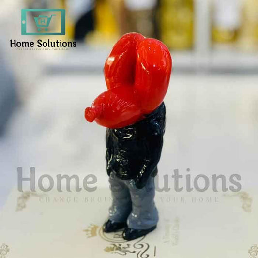 Dog Figure - Red & Black Street Trend Artistic Resin Statue | Modern Decor