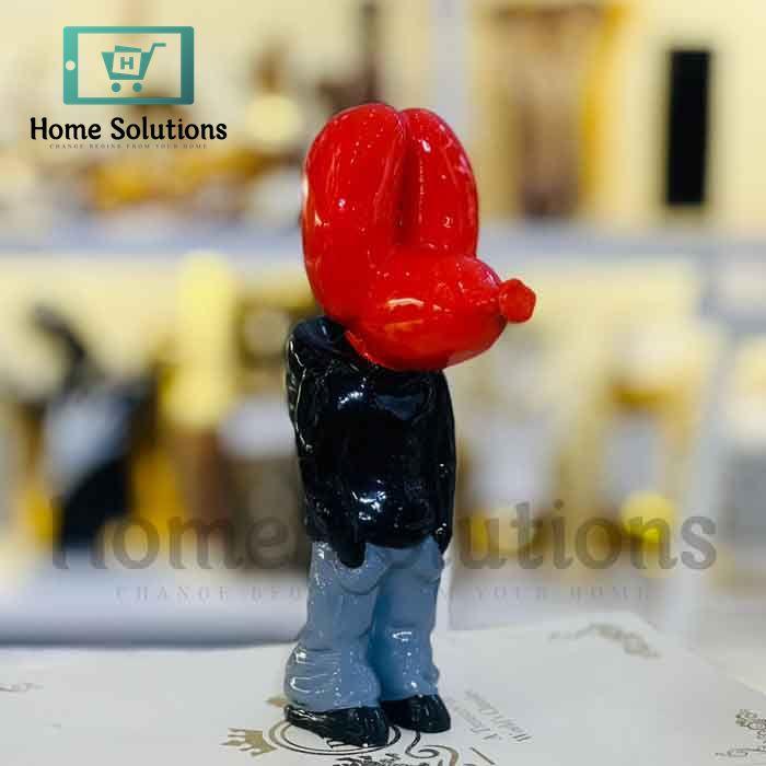 Dog Figure - Red & Black Street Trend Artistic Resin Statue | Modern Decor