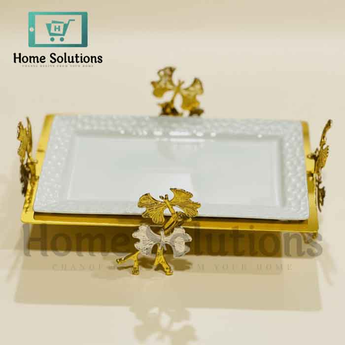 Gold Butterfly Fruit Plate | Elegant Serving Tray