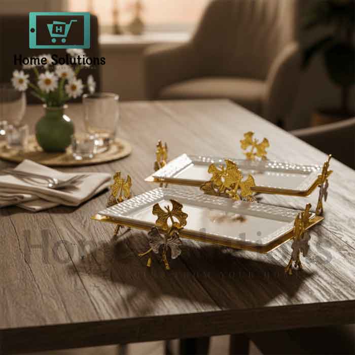 Gold Butterfly Fruit Plate | Elegant Serving Tray