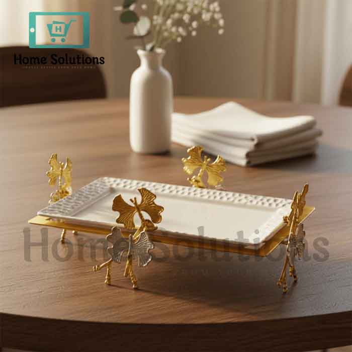 Gold Butterfly Fruit Plate | Elegant Serving Tray