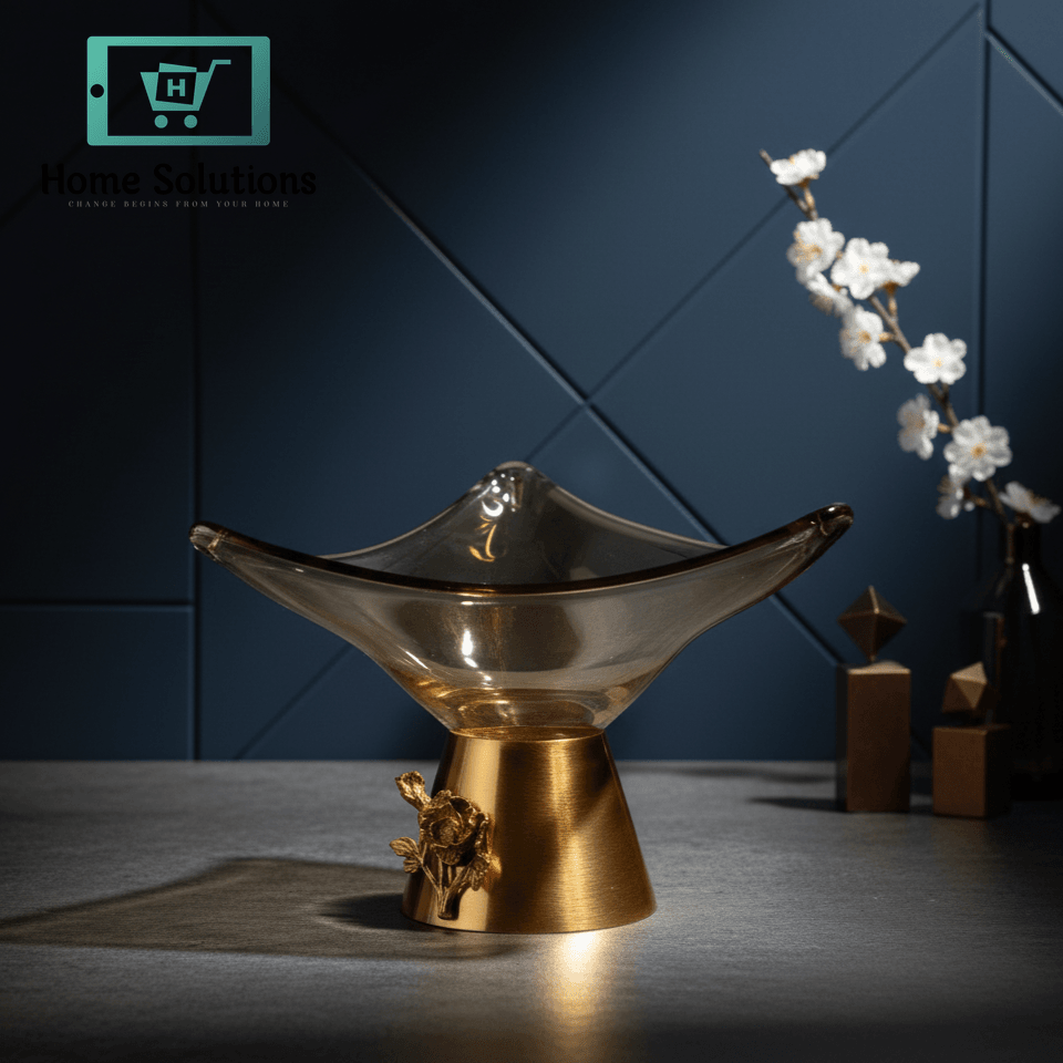 Handmade Turkish Triangle Glass Bowl - Decorative Centerpiece
