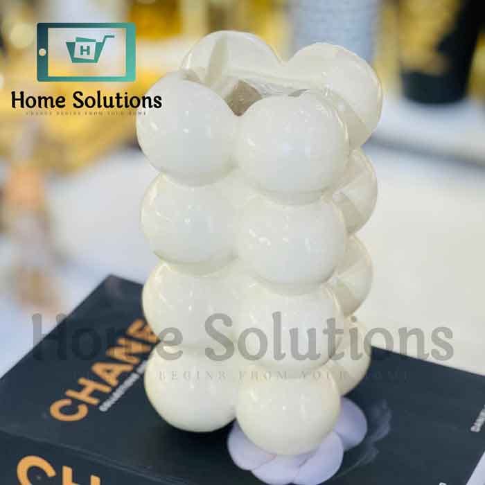 Modern White Bubble Vase - Unique Decorative Accent