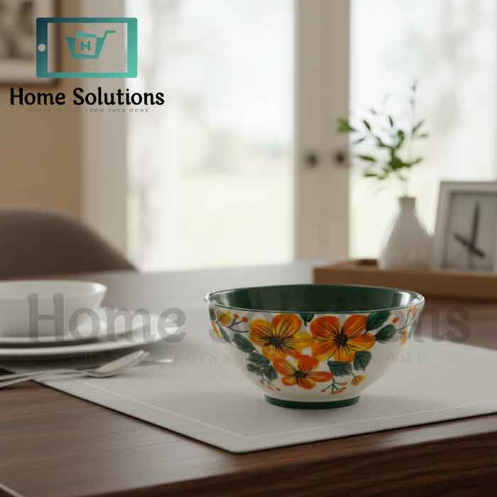 Round Fine Porcelain Bowl 4.5" | Floral Design