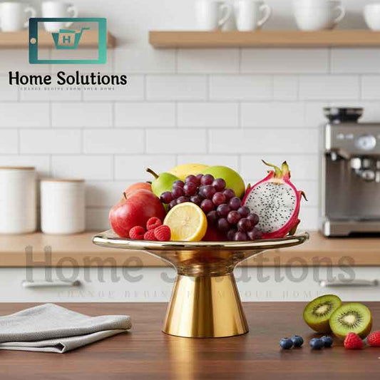 Artisan Turkish Pedestal Fruit Bowl - Brass Base | 16x30cm