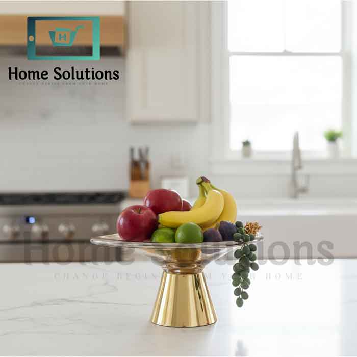 Artisan Turkish Pedestal Fruit Bowl - Brass Base | 16x30cm