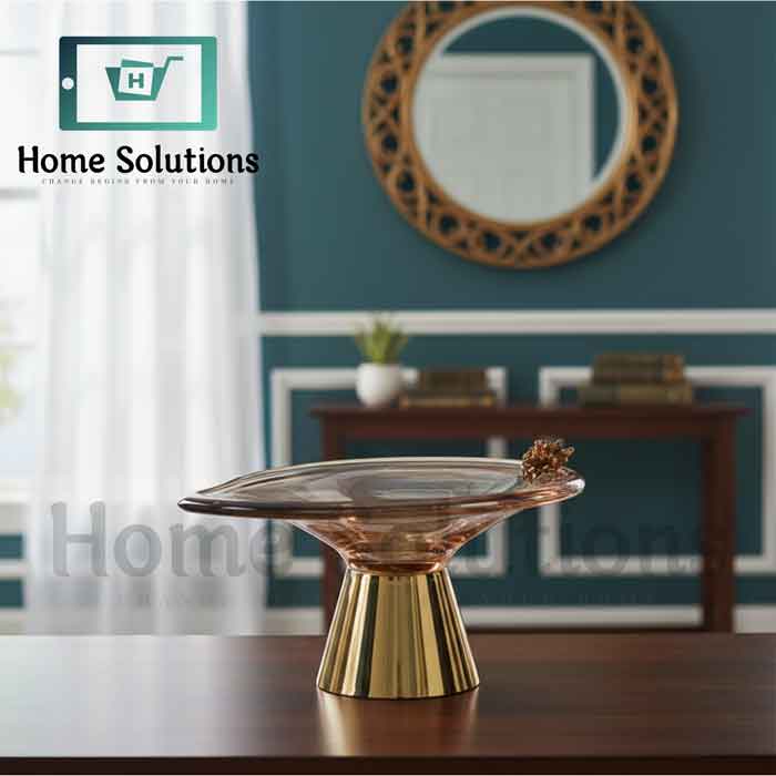 Artisan Turkish Pedestal Fruit Bowl - Brass Base | 16x30cm