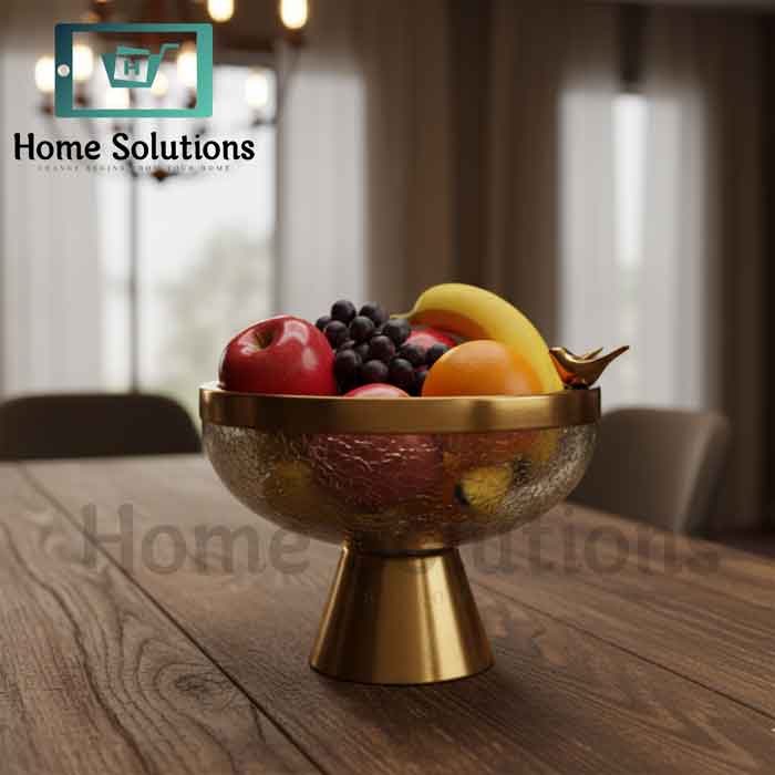 Elegant Turkish Fruit Bowl | Brass & Glass Decor