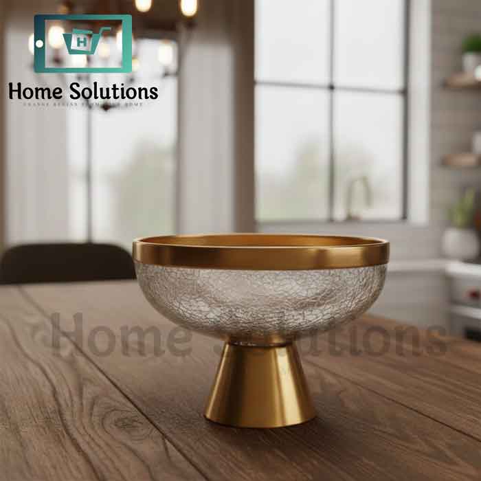 Elegant Turkish Fruit Bowl | Brass & Glass Decor