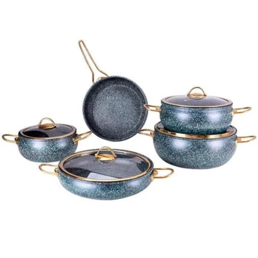 UAKEEN Germany 9 Pcs Granite Cookware Set