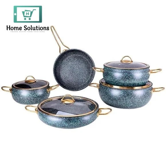 9-Piece Granite Cookware Set – Durable Non-Stick Kitchen Essentials