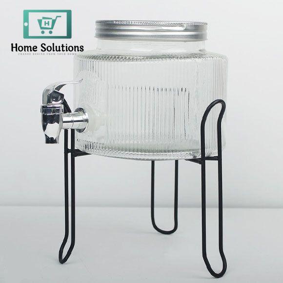 High Quality 2.5L Glass Drink Dispenser Container