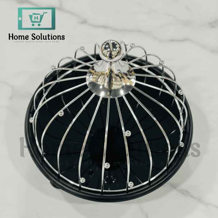 Elegant Cage Cake Stand & Server - Decorative Metal (Black)