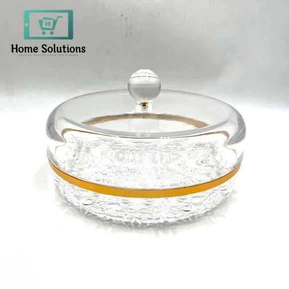 Mini Acrylic Dry Fruit Tray – Compact Transparent Snack Server with Lid