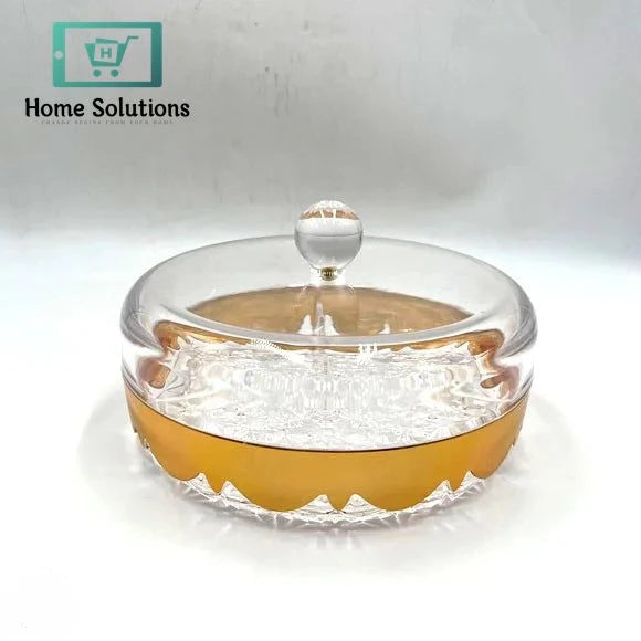 Mini Acrylic Dry Fruit Tray – Compact Transparent Snack Server with Lid