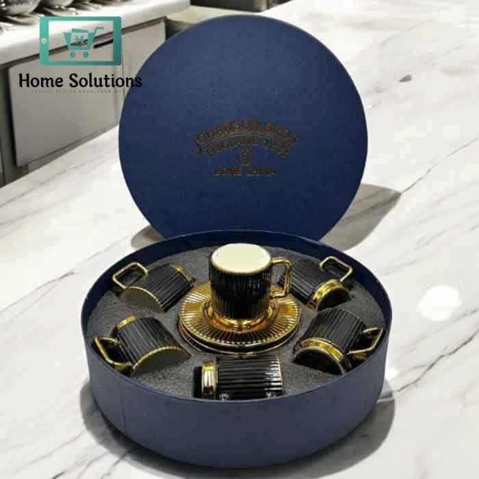 Premium 12-Piece Porcelain Cup & Saucer Set
