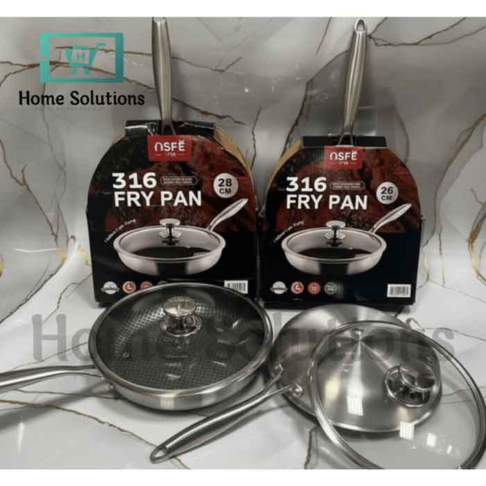 HoneyComb Frypan with Lid - Non-Stick Stainless Steel