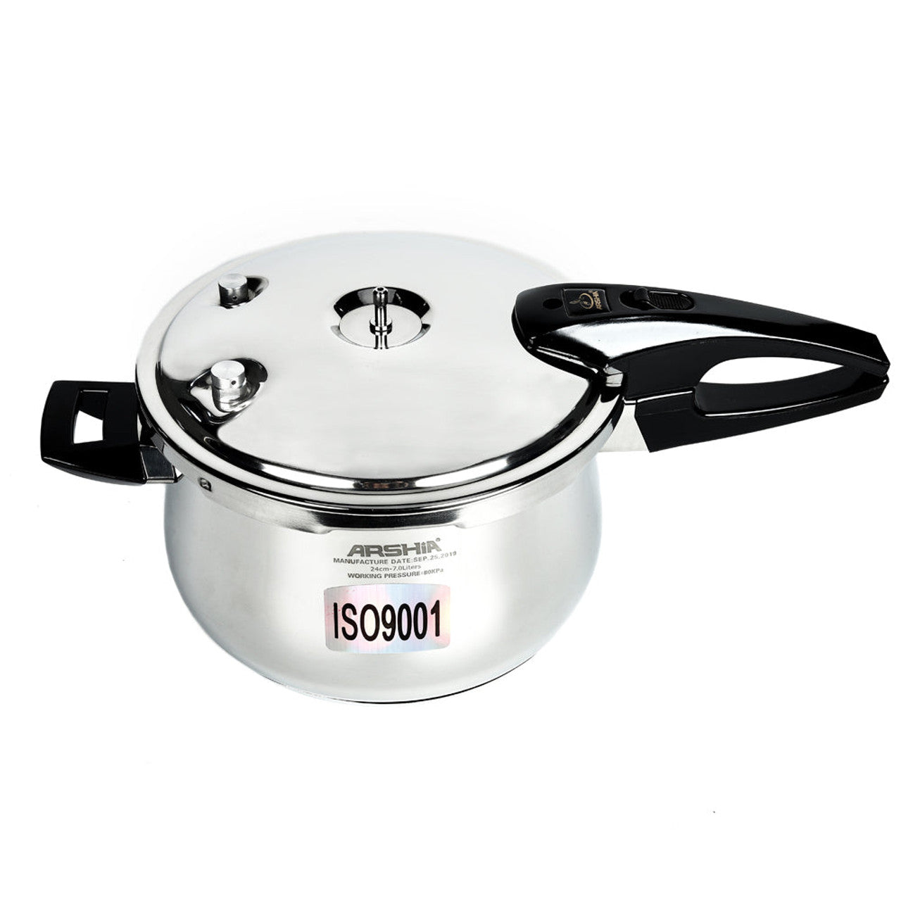 Arshia Premium Stainless Steel Pressure Cooker 24cm with Aluminium base