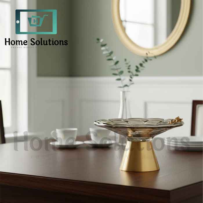Ottoman Elegance – Handmade Turkish Dessert Stand with Brass Pedestal