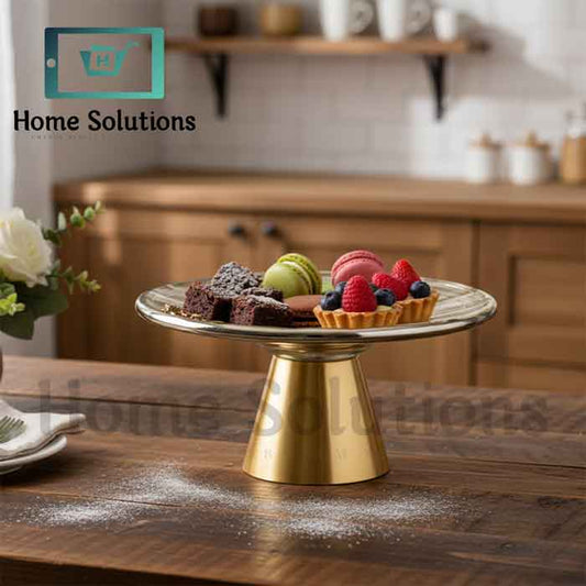 Ottoman Elegance – Handmade Turkish Dessert Stand with Brass Pedestal