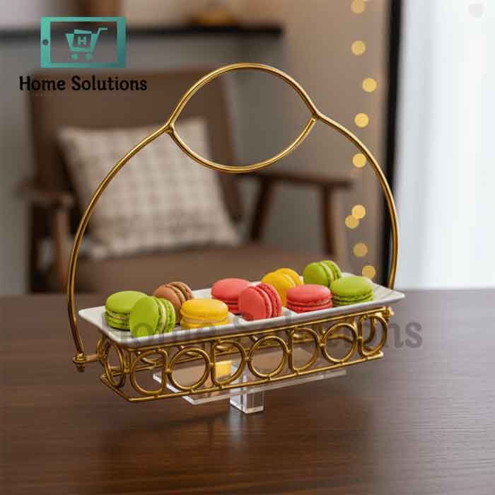Gold ButterflyElegant Gold Dessert Tray with Handle