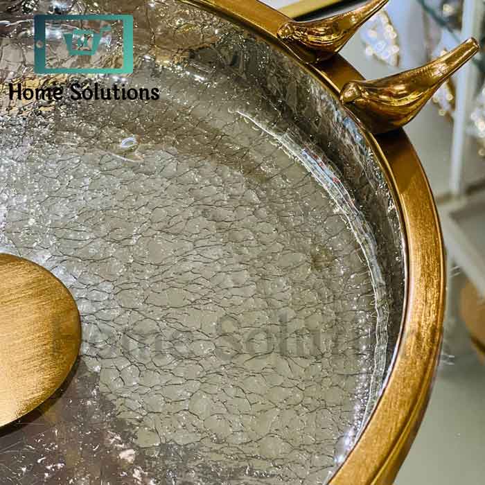 Handmade Turkish Bowl | Brass Base Glass Decor