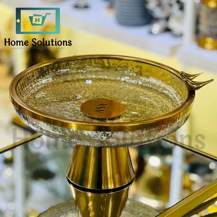 Handmade Turkish Bowl | Brass Base Glass Decor