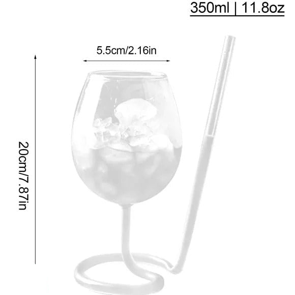 Spiral Straw Wine Glass