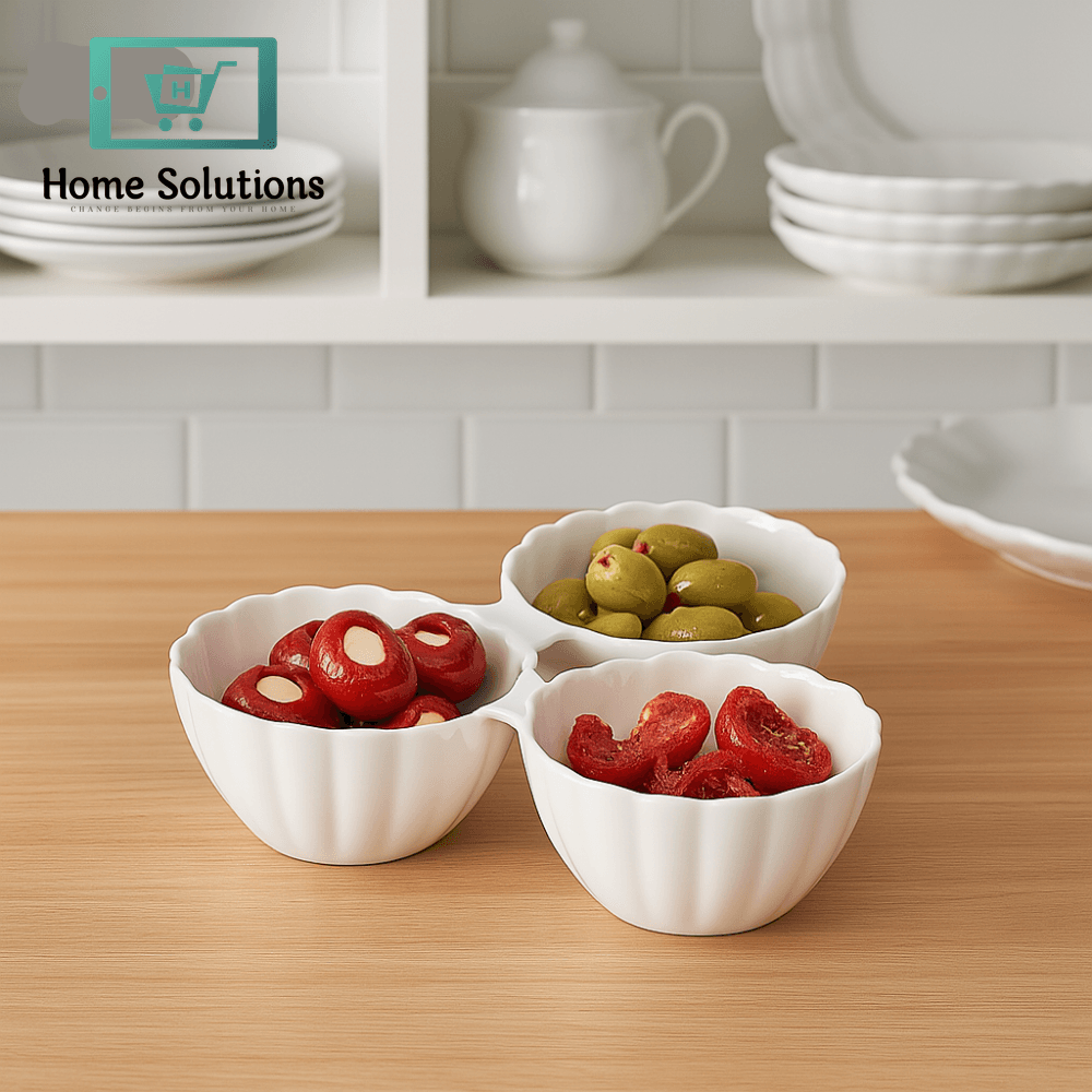 Symphony Trio Groove Dip Bowl – 20 cm  Three-Section Server