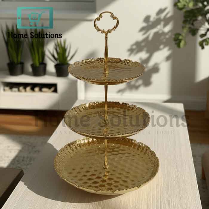 Elegant Gold 3-Tier Serving Tray - Dessert & Snack Stand