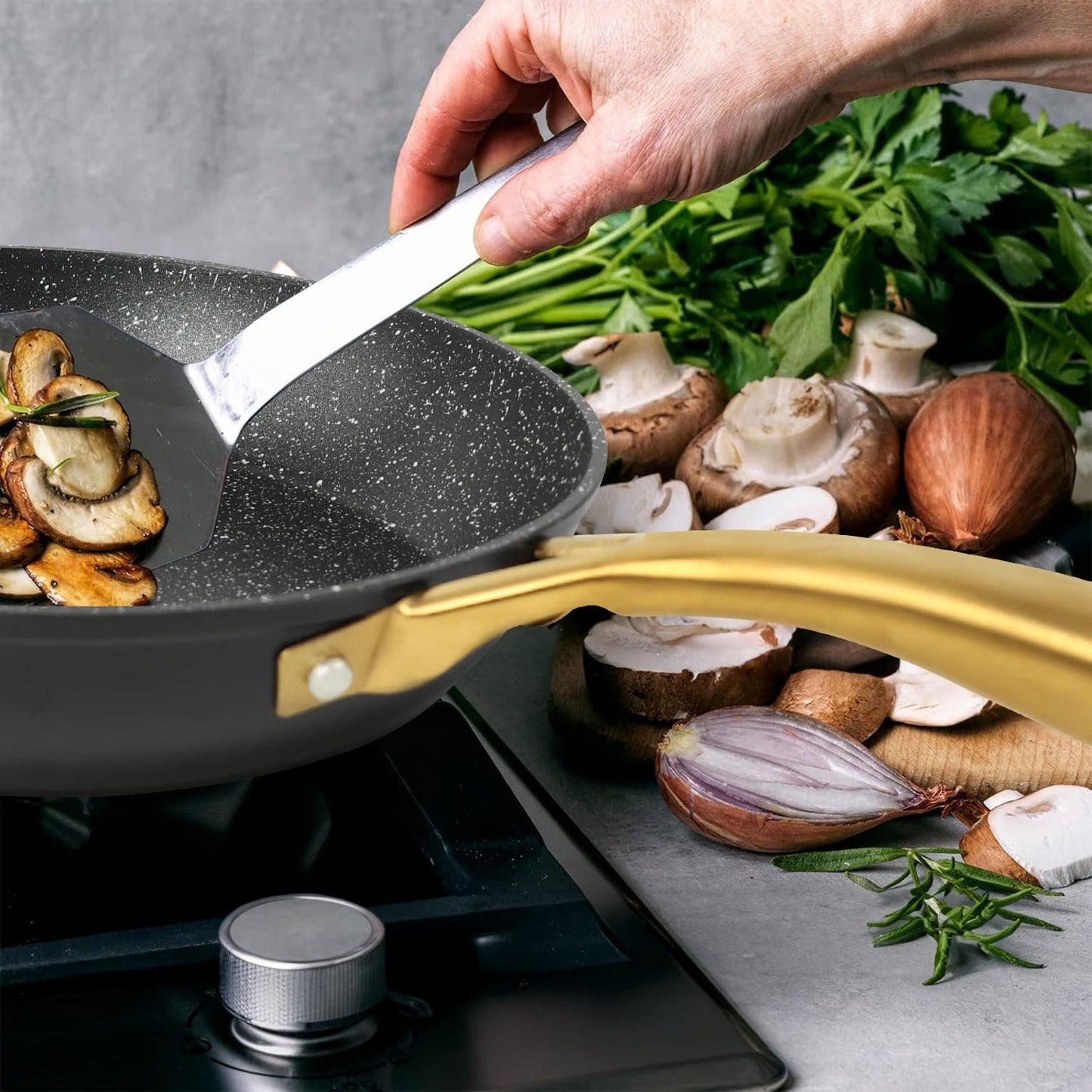 Danny Home™ Aluminum Frying Pan Black