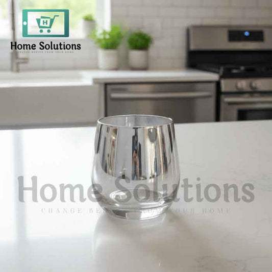 Danny Home 6-Pc Silver Rim Glass Set 345ml - Elegant Drinkware