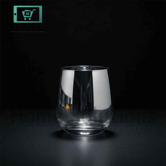 Danny Home 6-Pc Silver Rim Glass Set 345ml - Elegant Drinkware