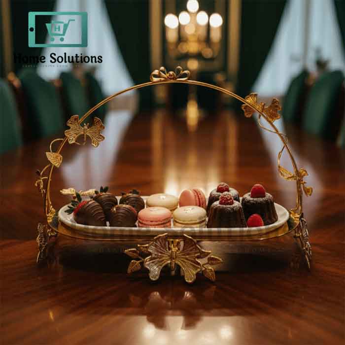 Gold Butterfly Oval Serving Platter & Fruit Plate