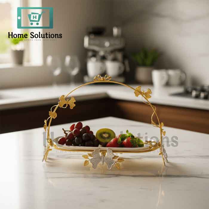 Gold Butterfly Oval Serving Platter & Fruit Plate