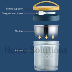 BENTO Stainless Steel Food Grade Insulated Food Container with Spoon 400ml 9 - Home Solutions